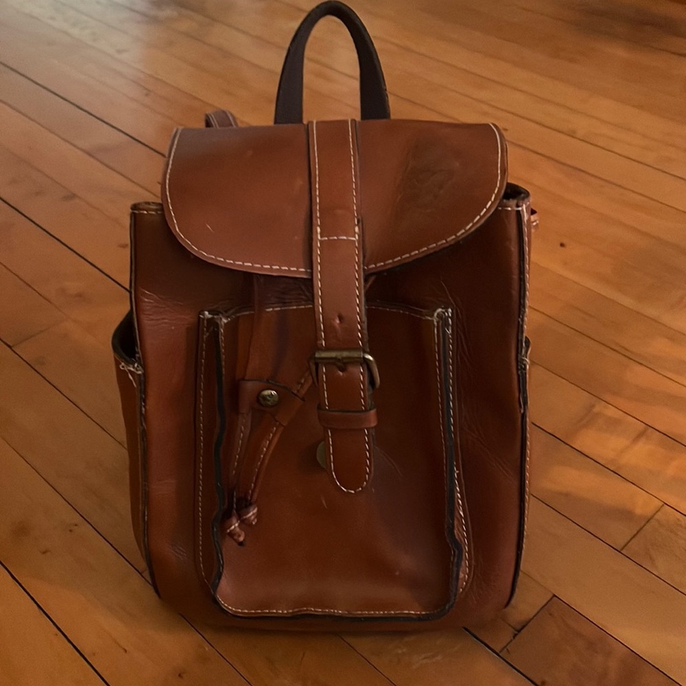 Patricia Nash Leather Mini Backpack Brown